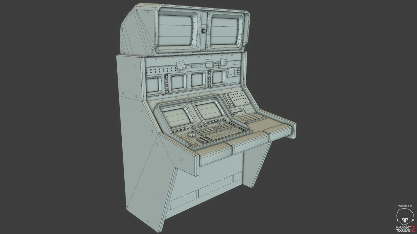 Control Desk Low-poly 3D model_20