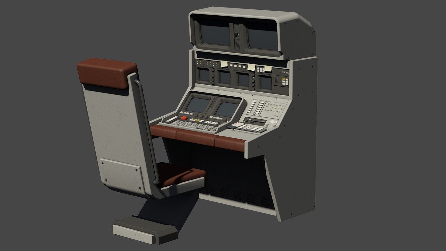 Control Desk Low-poly 3D model_5