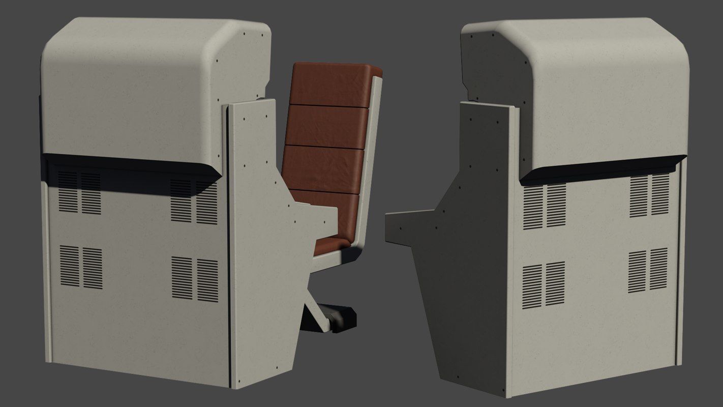 Control Desk Low-poly 3D model_9