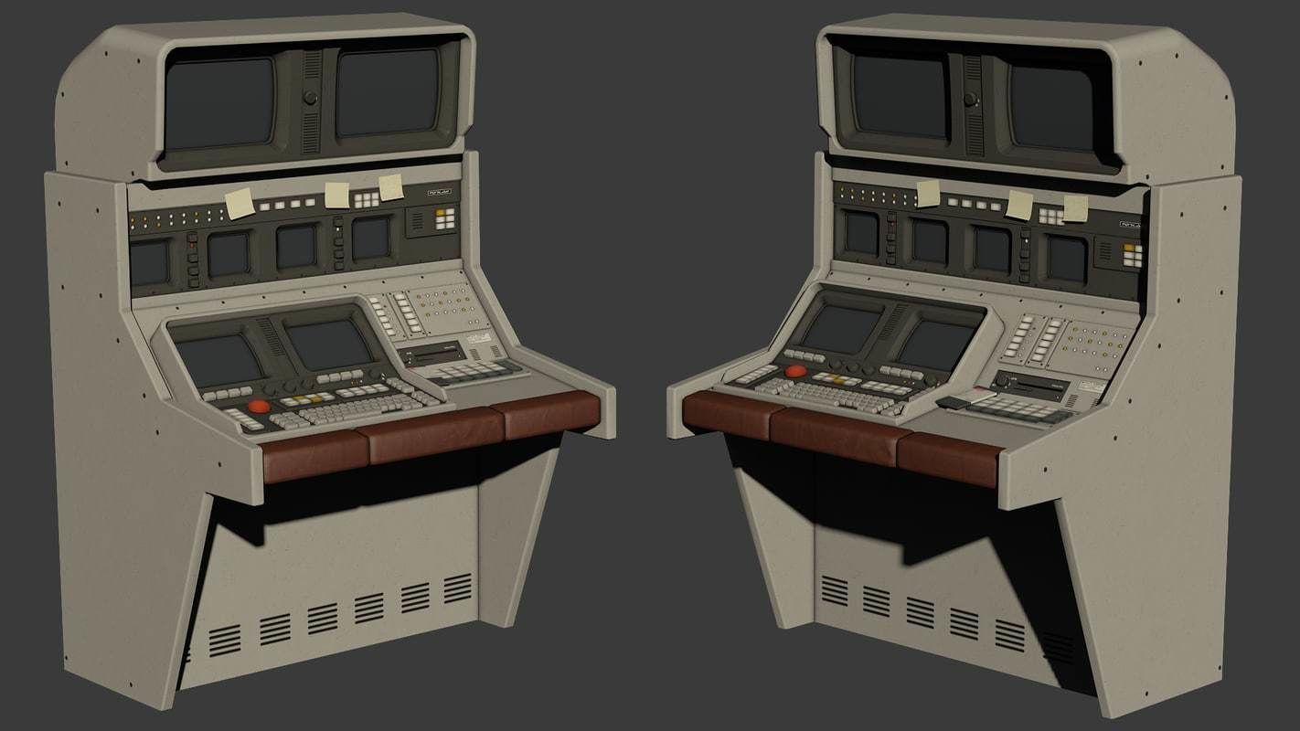 Control Desk Low-poly 3D model_2