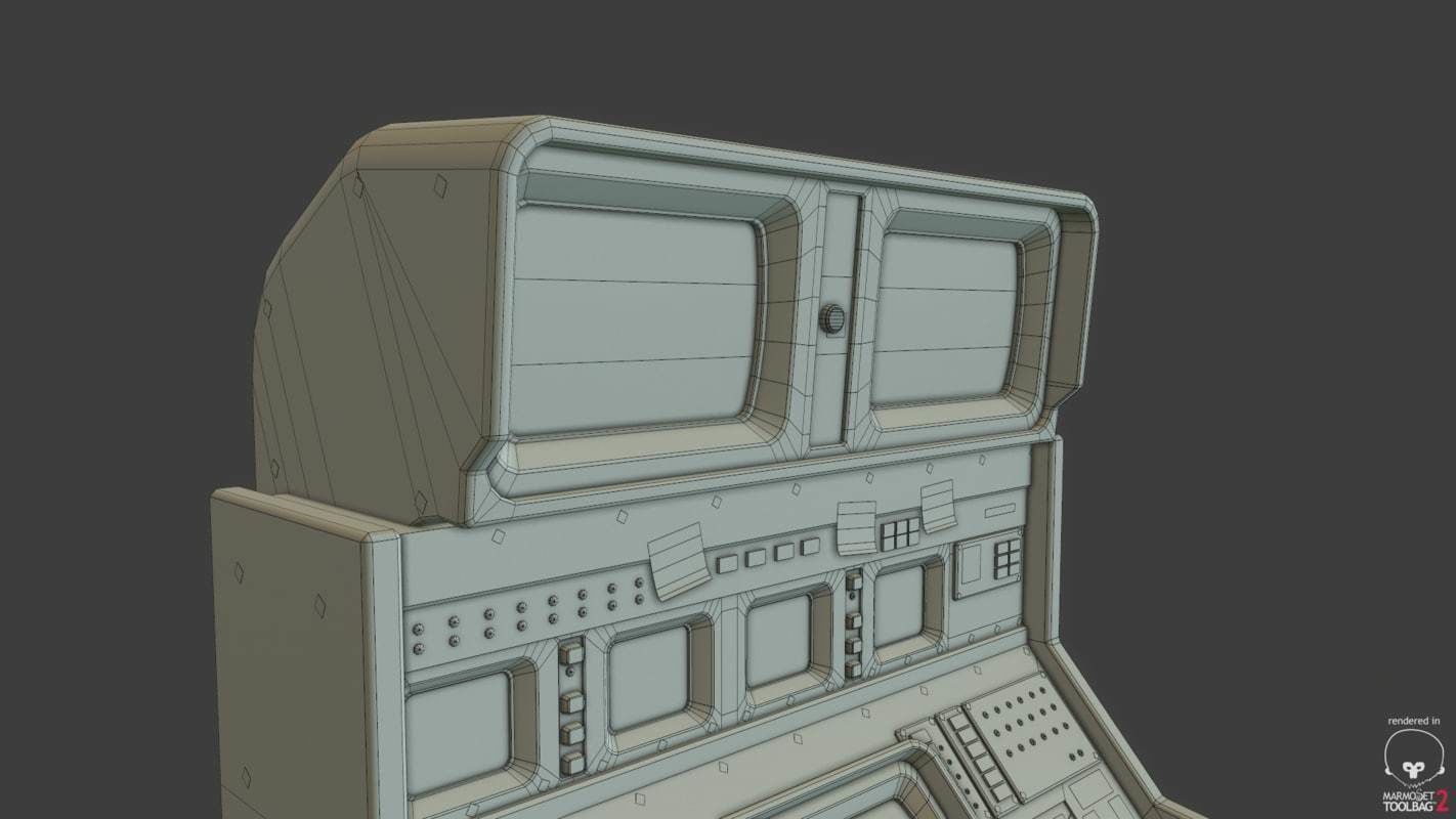 Control Desk Low-poly 3D model_23