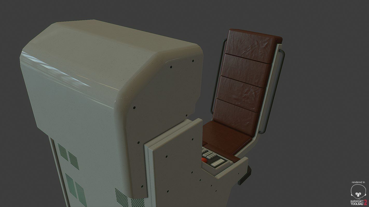 Control Desk Low-poly 3D model_17