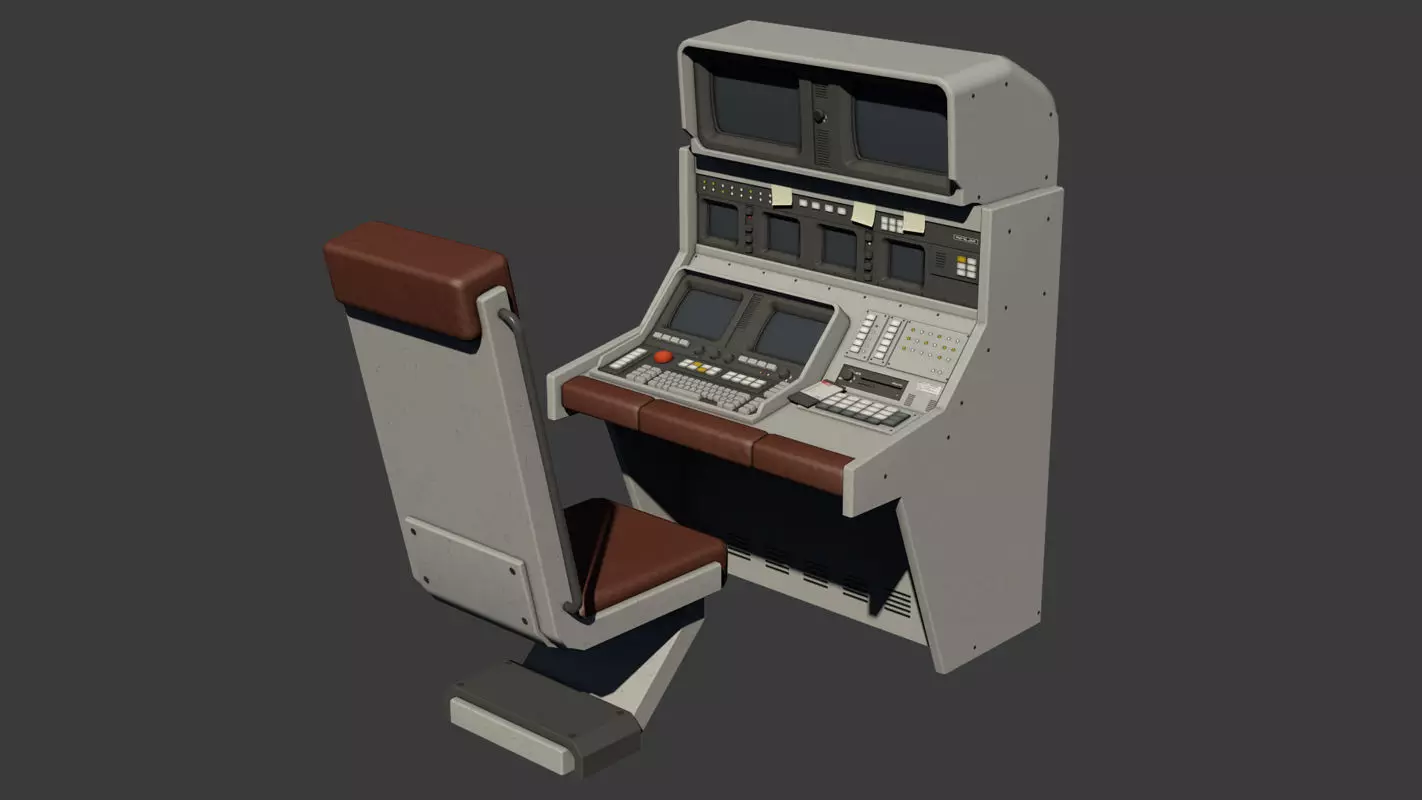 Control Desk Low-poly 3D model_0