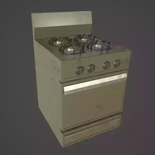 Stove Low Poly Game Ready vintage
