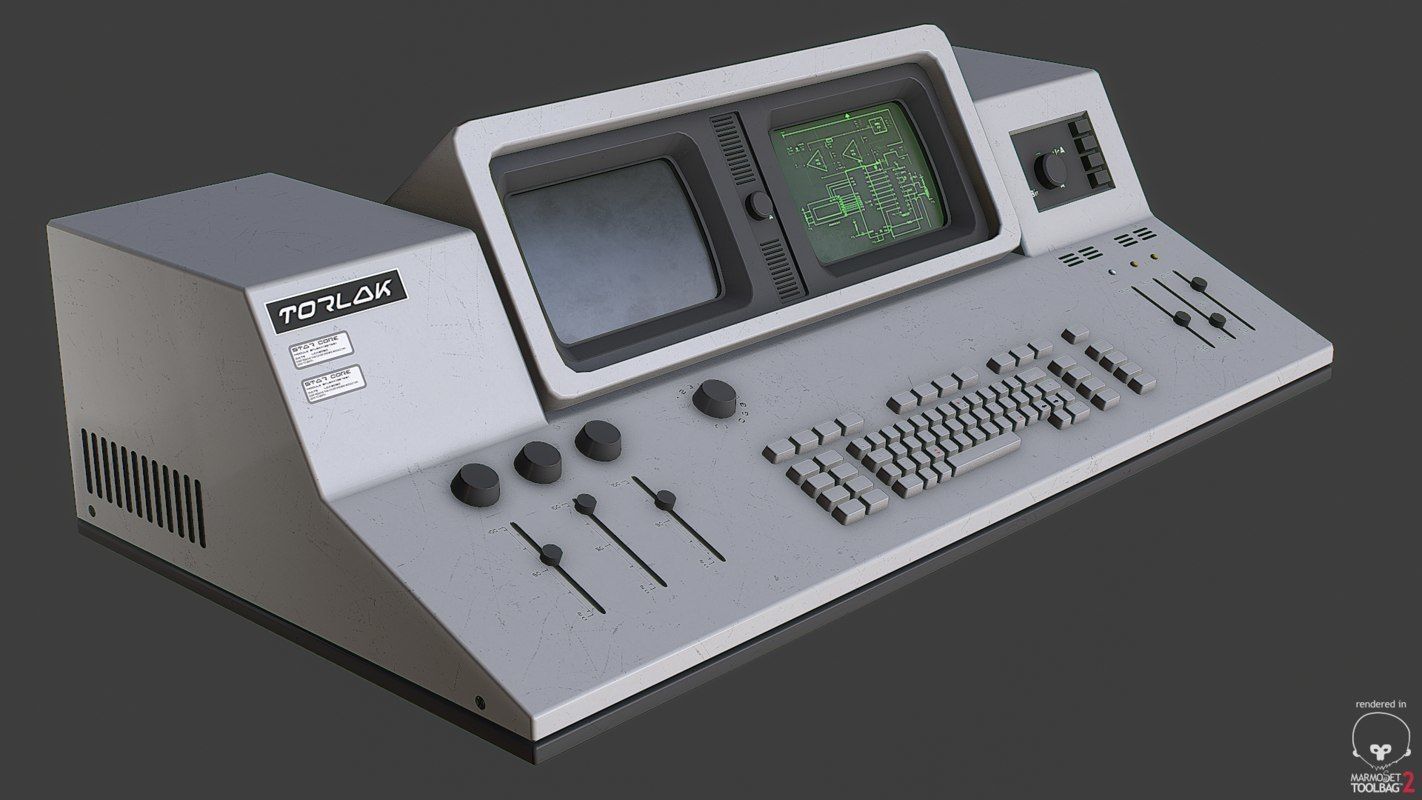 Control Desk 2 Low-poly 3D model_2