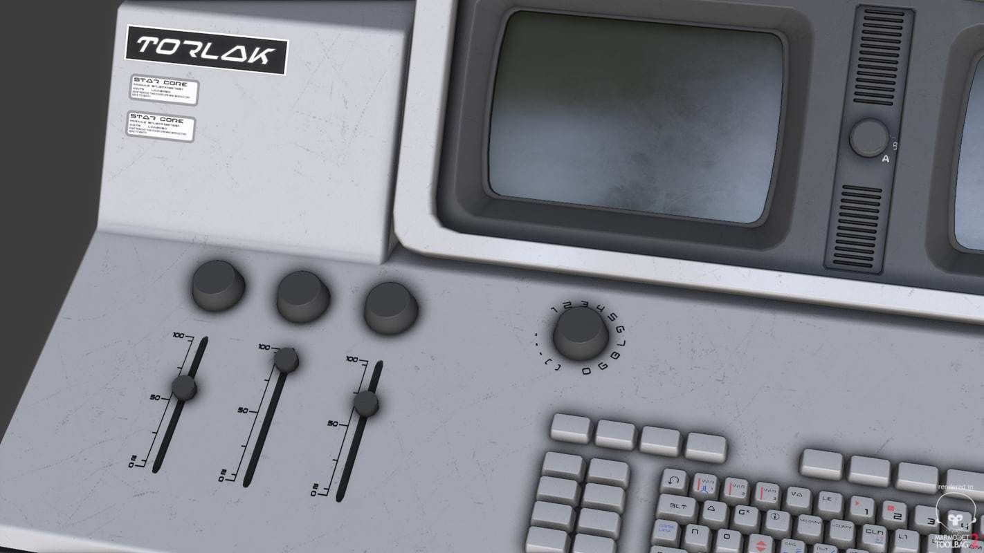 Control Desk 2 Low-poly 3D model_11