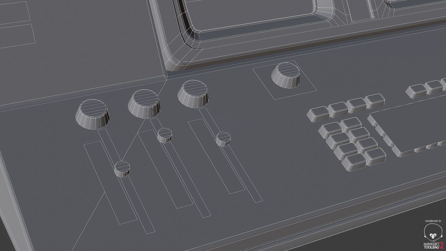 Control Desk 2 Low-poly 3D model_17