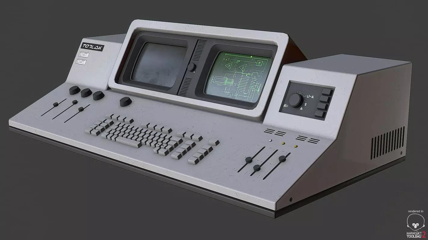 Control Desk 2 Low-poly 3D model_0
