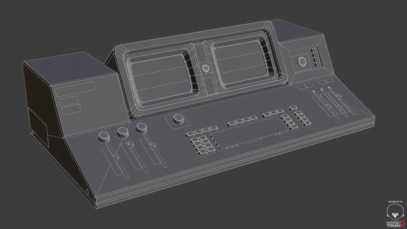 Control Desk 2 Low-poly 3D model_13