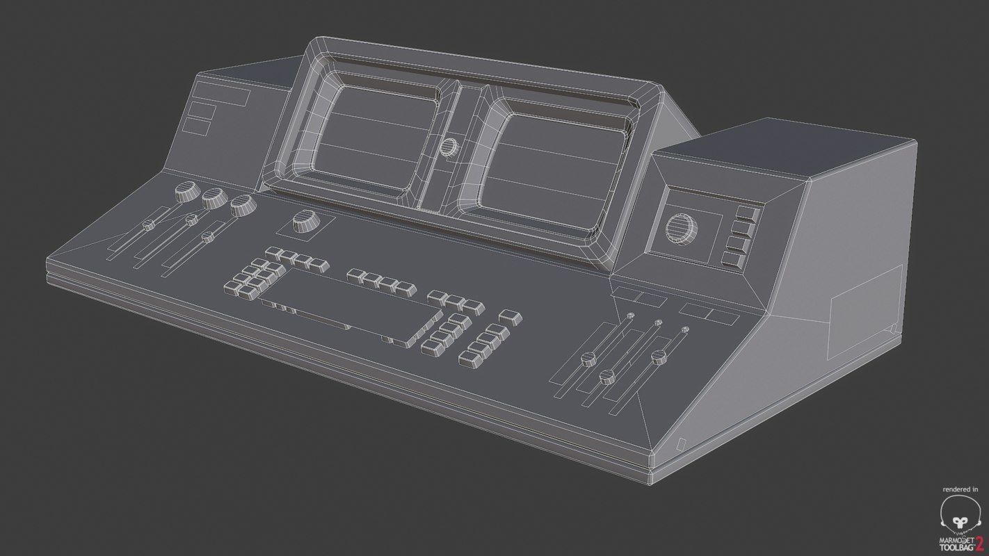 Control Desk 2 Low-poly 3D model_14
