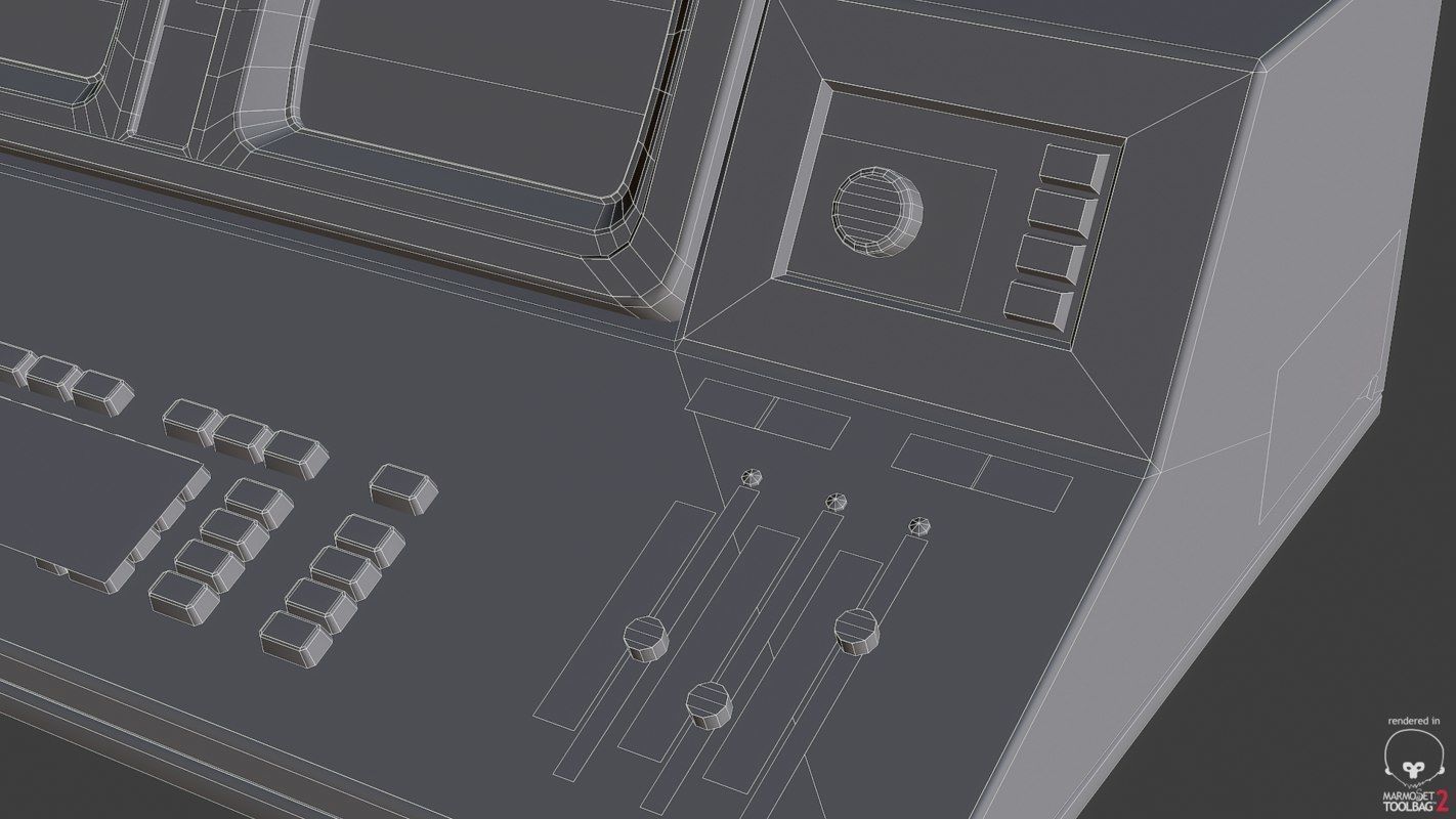 Control Desk 2 Low-poly 3D model_19