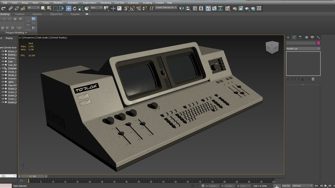 Control Desk 2 Low-poly 3D model_7