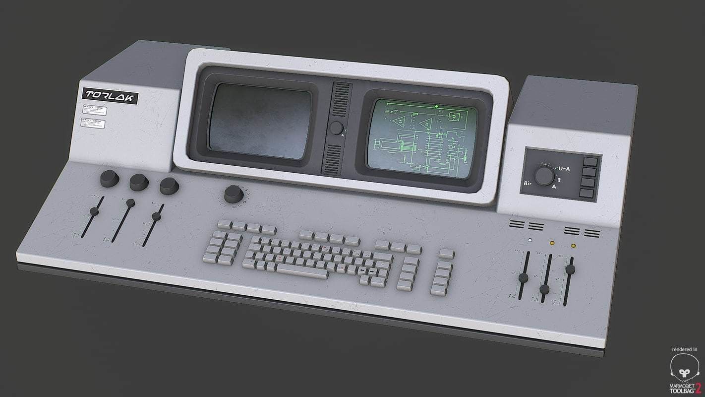 Control Desk 2 Low-poly 3D model_1