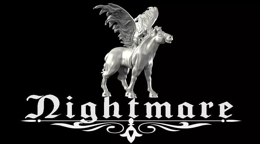 Nightmare silver horse with wings 3D print model_0