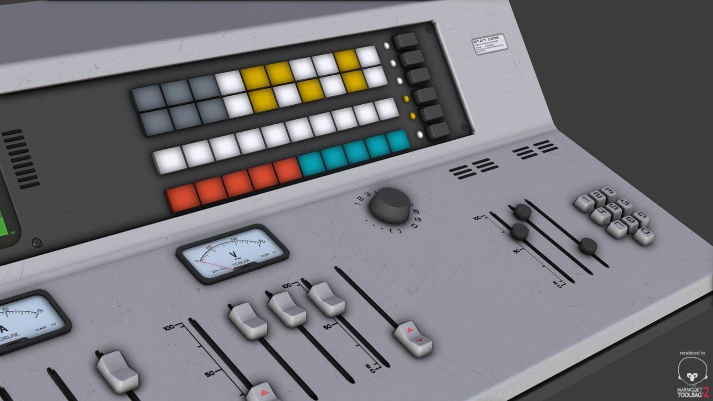 Control Desk 3 Low-poly 3D model_9
