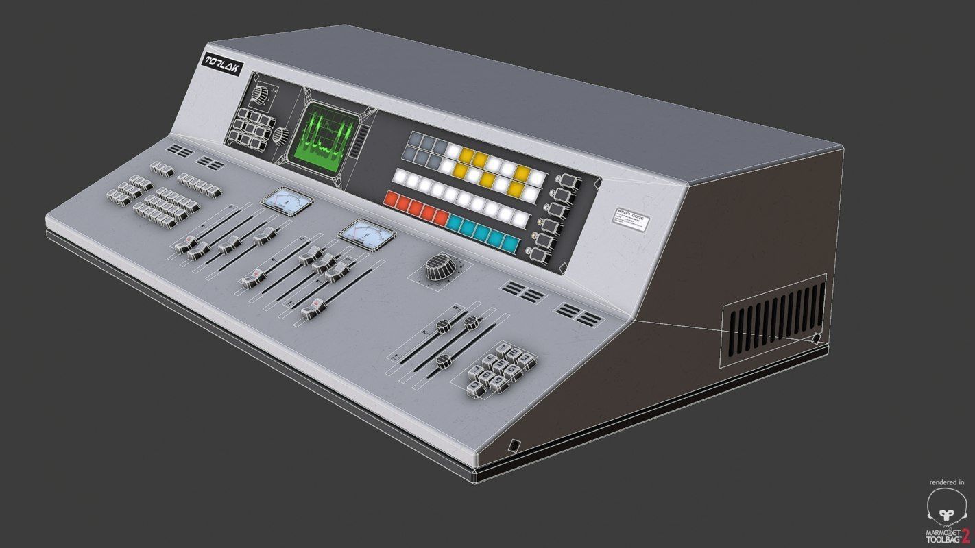 Control Desk 3 Low-poly 3D model_12