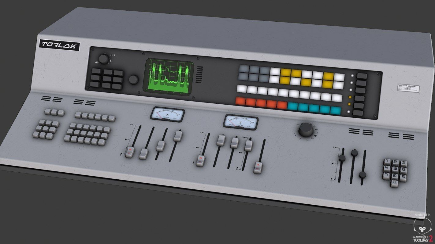 Control Desk 3 Low-poly 3D model_6
