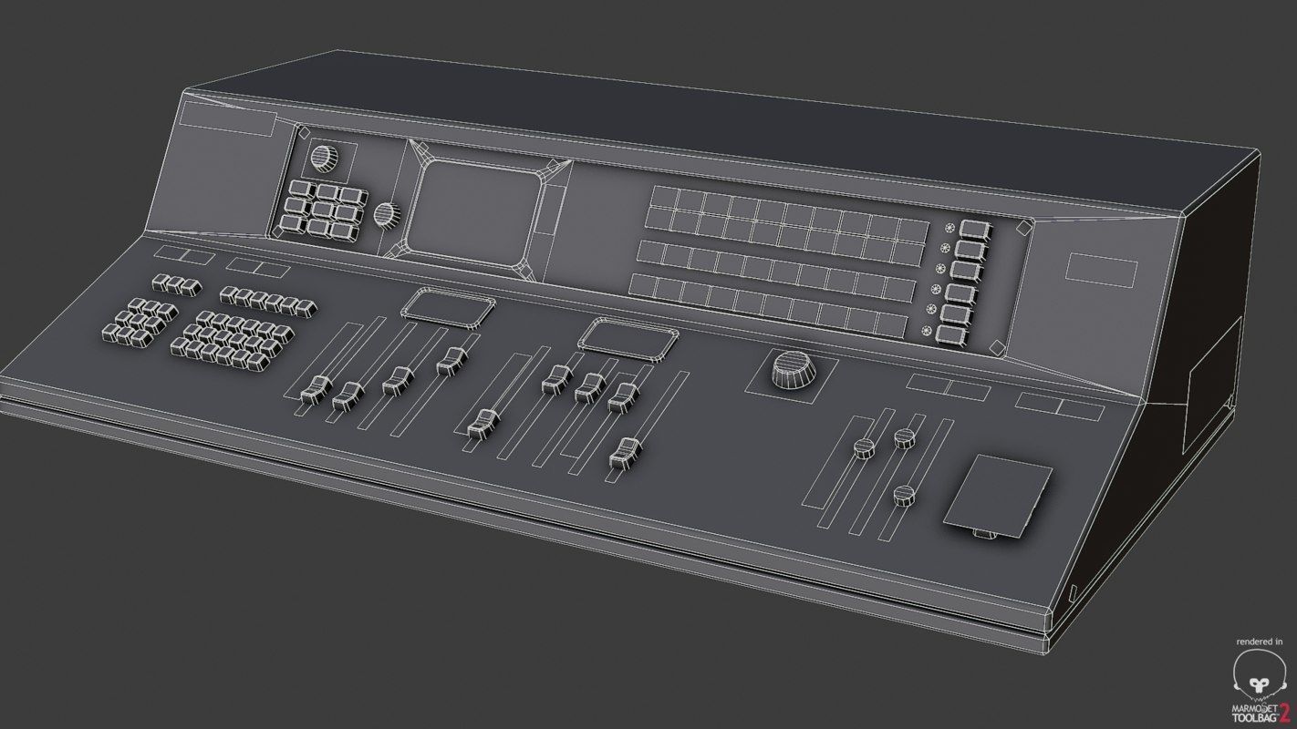 Control Desk 3 Low-poly 3D model_17