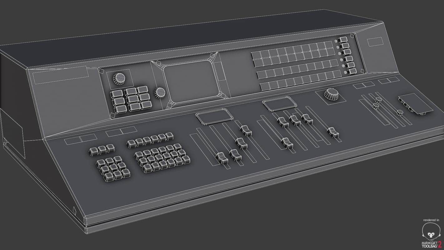 Control Desk 3 Low-poly 3D model_16