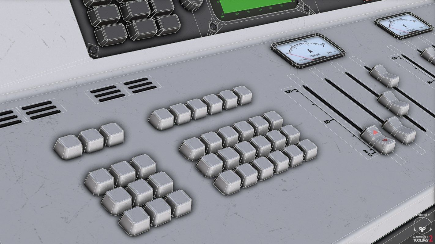 Control Desk 3 Low-poly 3D model_13