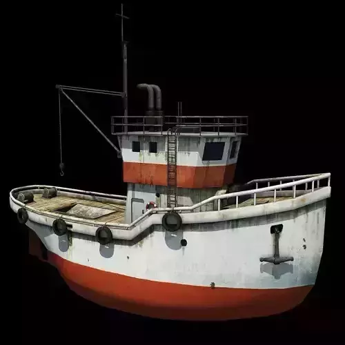 Fishing Boat Low-poly 3D model