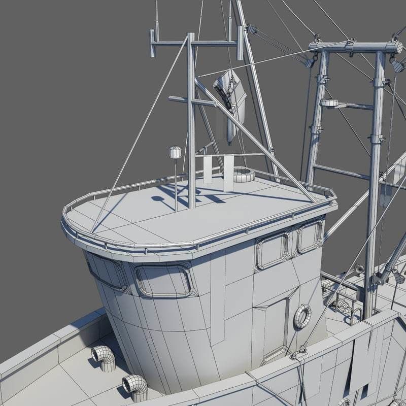 Fishing Boat 2 Low-poly 3D model_16