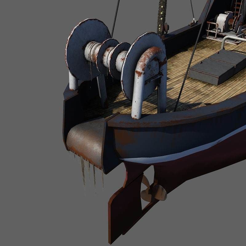 Fishing Boat 2 Low-poly 3D model_21