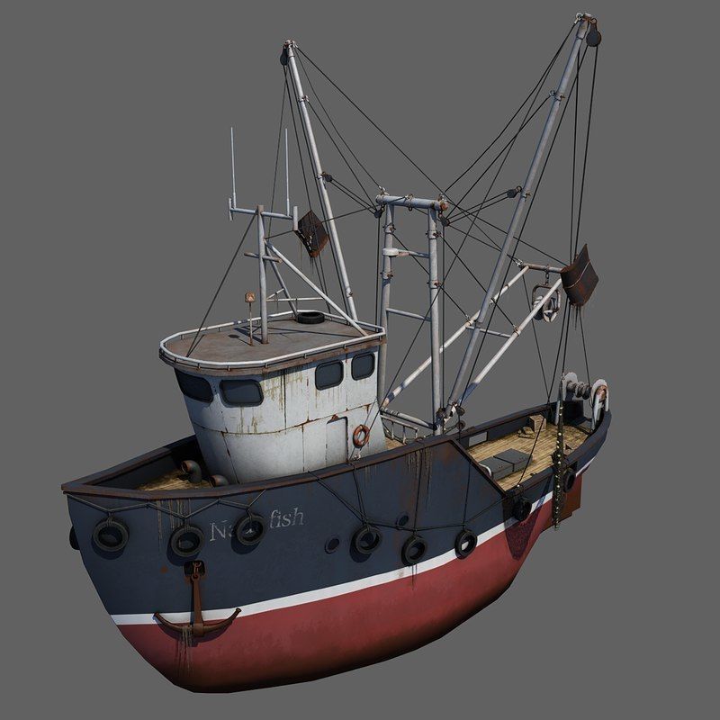 Fishing Boat 2 Low-poly 3D model_10