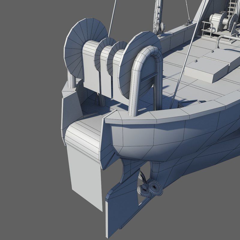 Fishing Boat 2 Low-poly 3D model_22