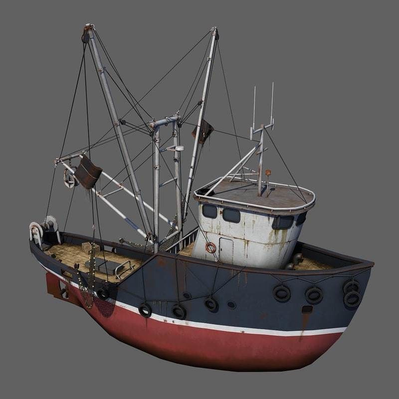 Fishing Boat 2 Low-poly 3D model_13