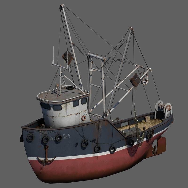 Fishing Boat 2 Low-poly 3D model_1