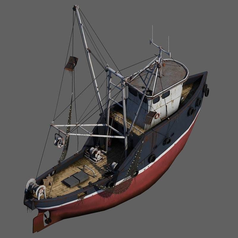 Fishing Boat 2 Low-poly 3D model_8
