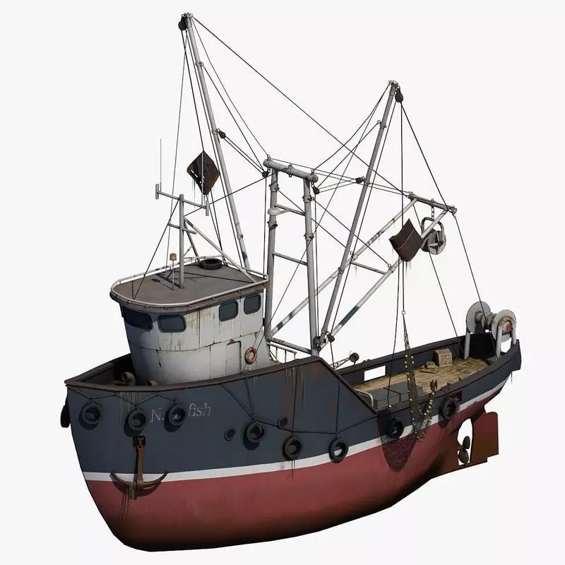 Fishing Boat 2 Low-poly 3D model_0
