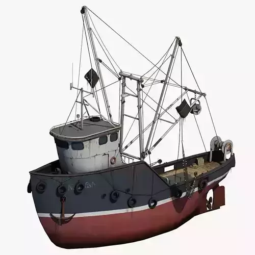 Fishing Boat 2 Low-poly 3D model