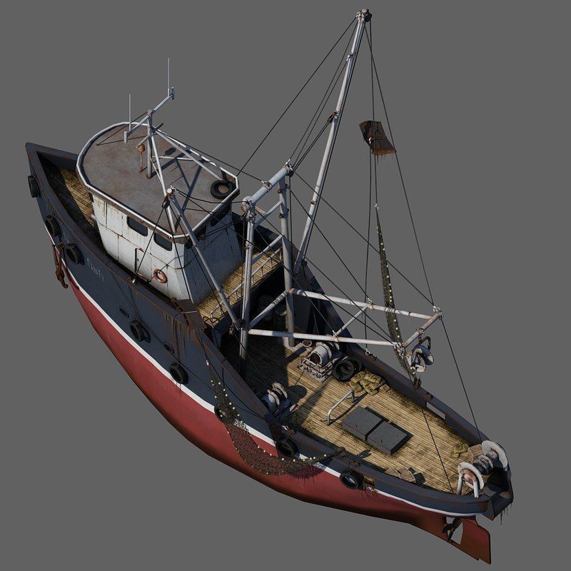Fishing Boat 2 Low-poly 3D model_4