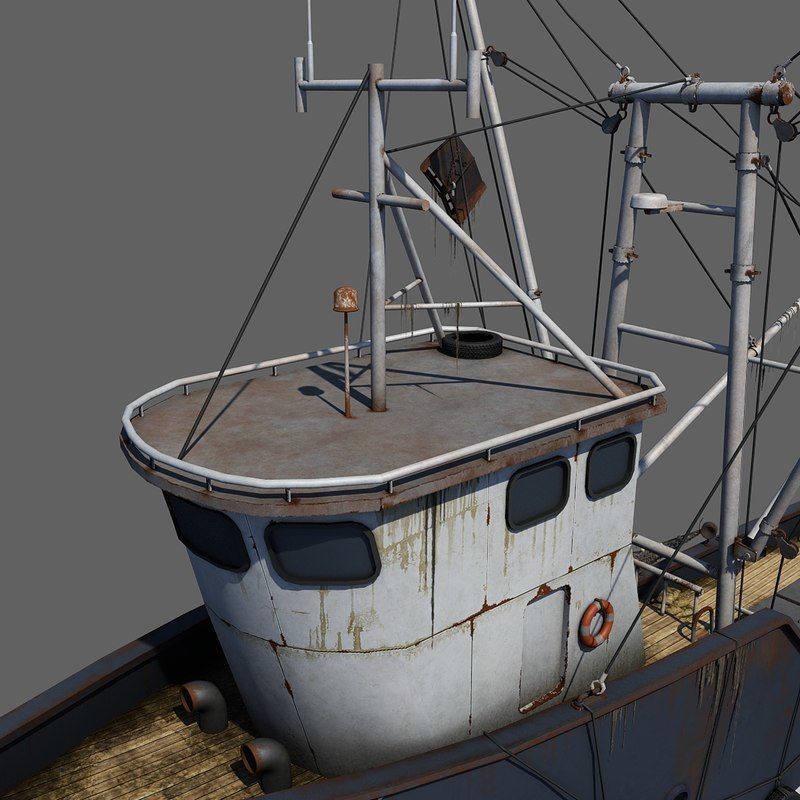 Fishing Boat 2 Low-poly 3D model_15