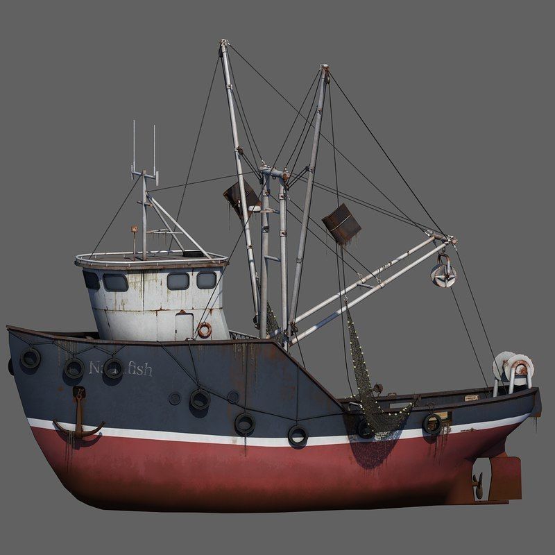 Fishing Boat 2 Low-poly 3D model_3