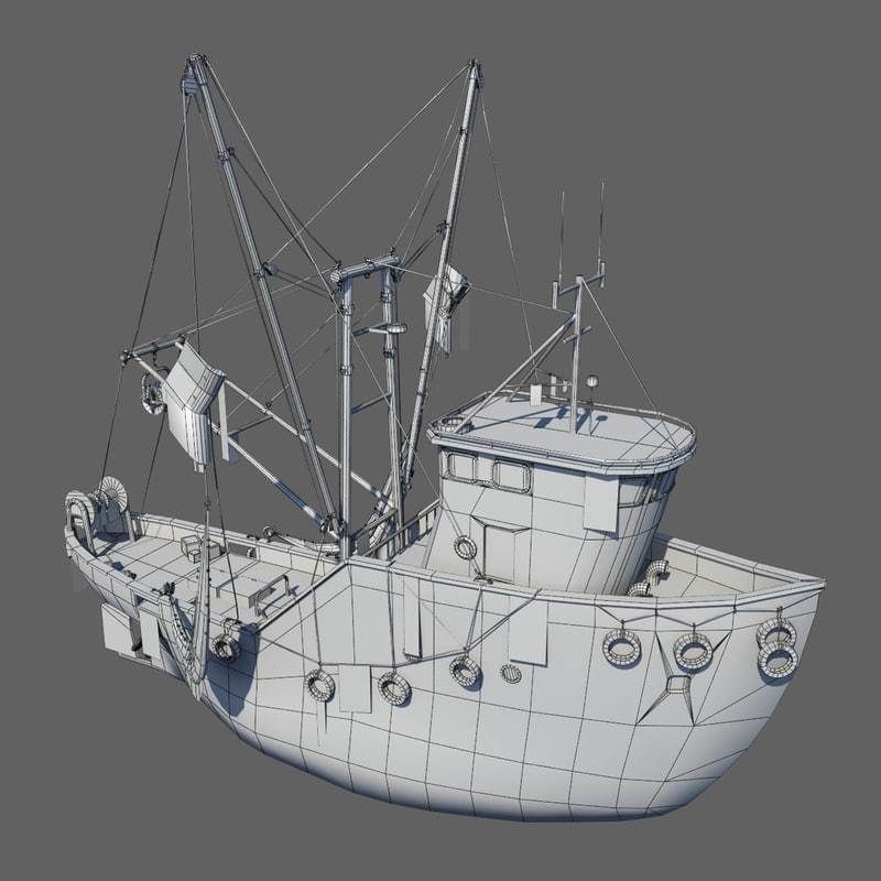 Fishing Boat 2 Low-poly 3D model_14