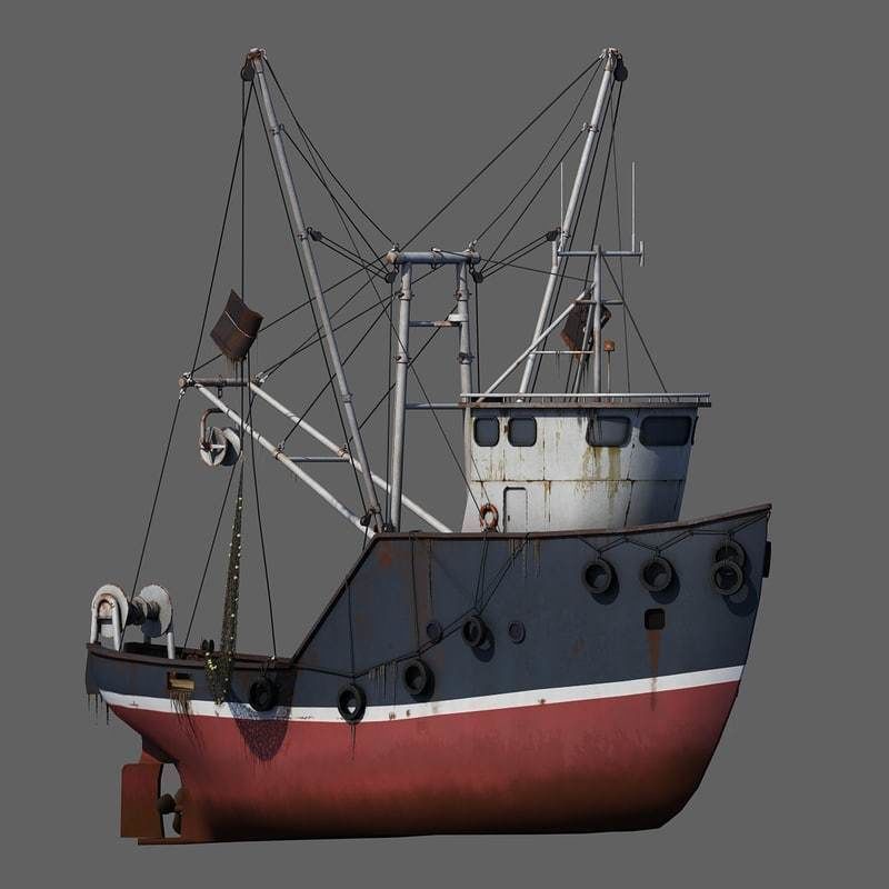 Fishing Boat 2 Low-poly 3D model_6
