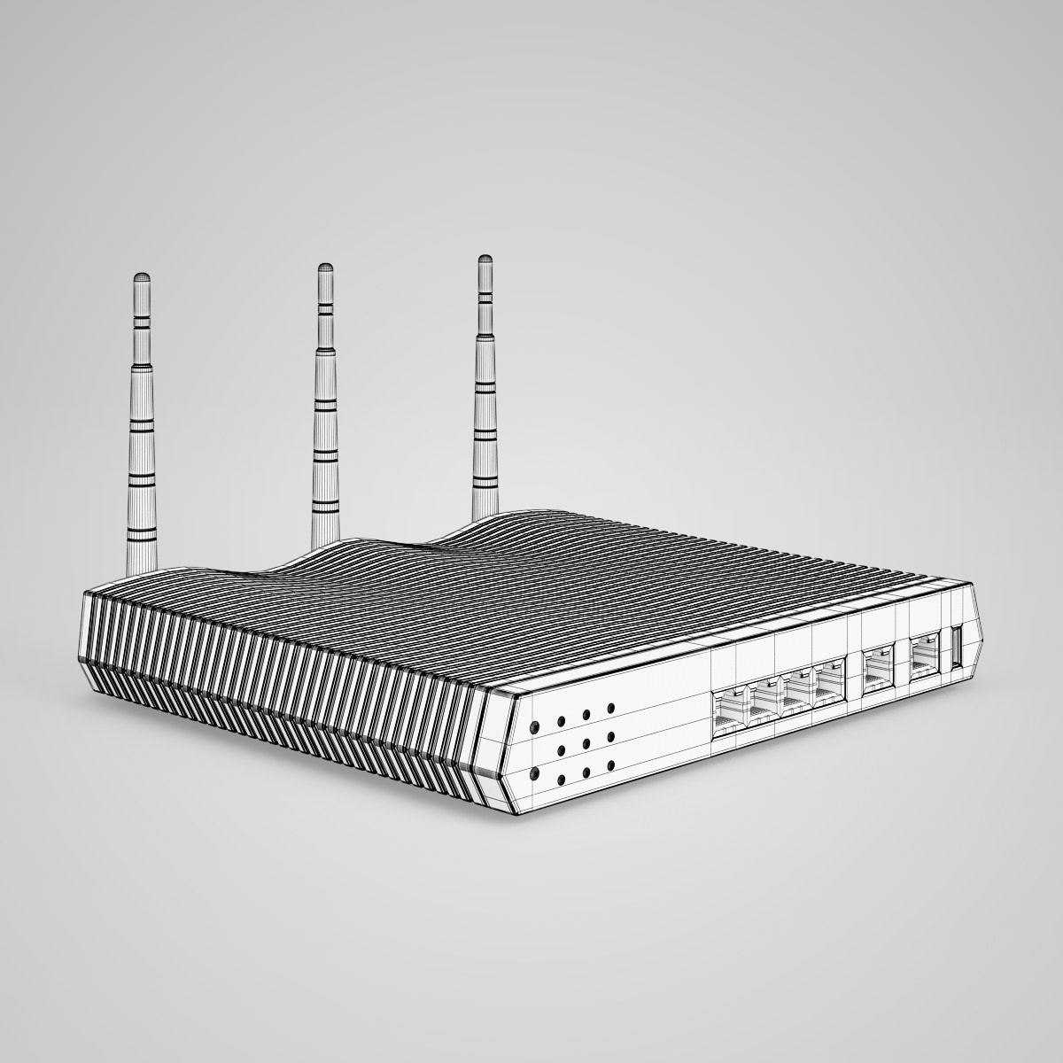 CGAxis WiFi antena router 3D model_4