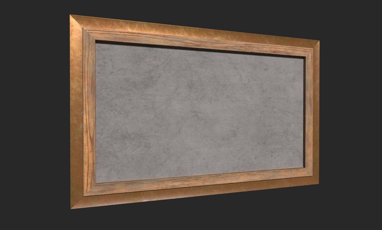 Gold Frame with Stretcher and Oil Painting Low-poly 3D model_2