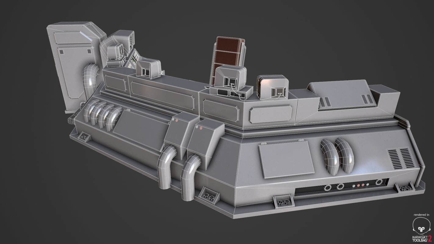 Control Desk 4 Low-poly 3D model_35