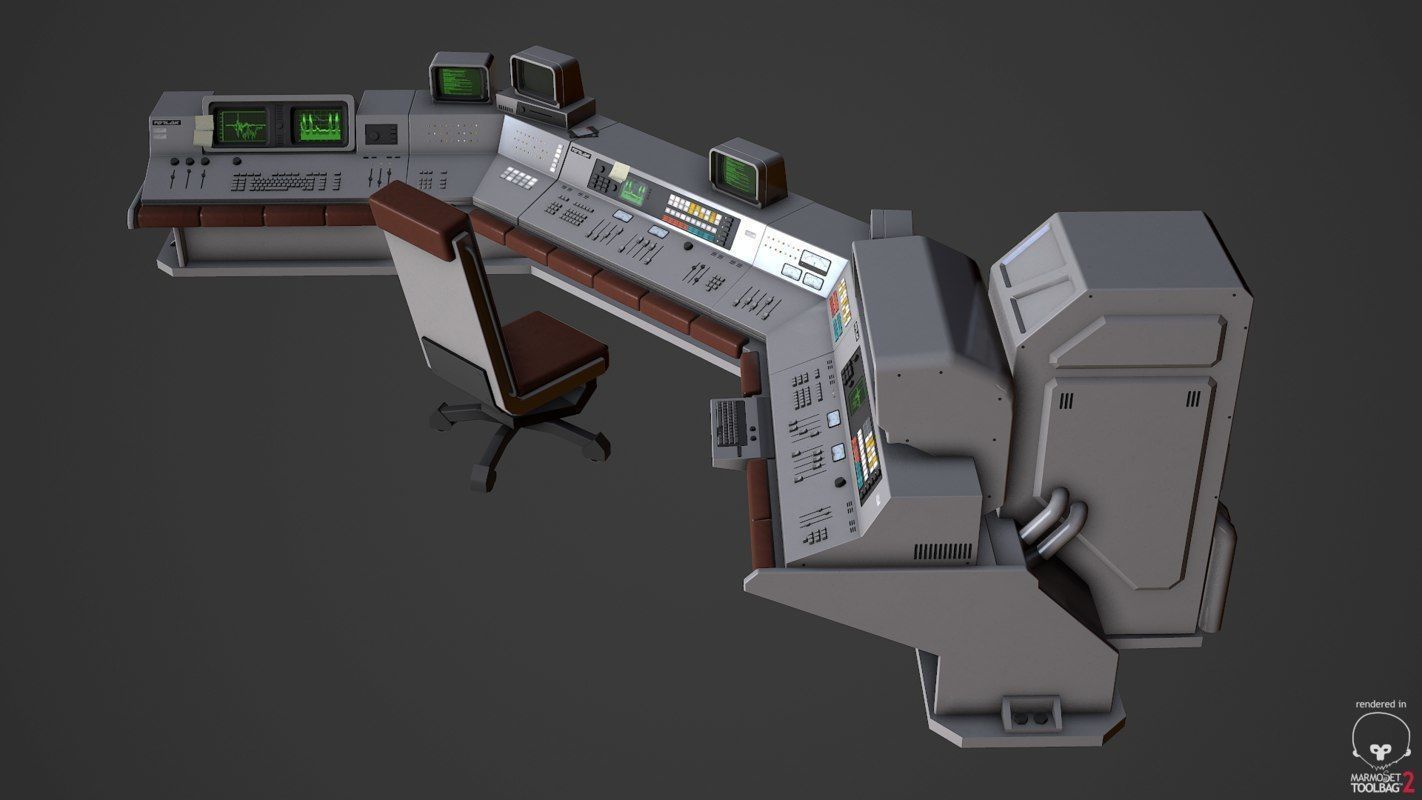 Control Desk 4 Low-poly 3D model_10