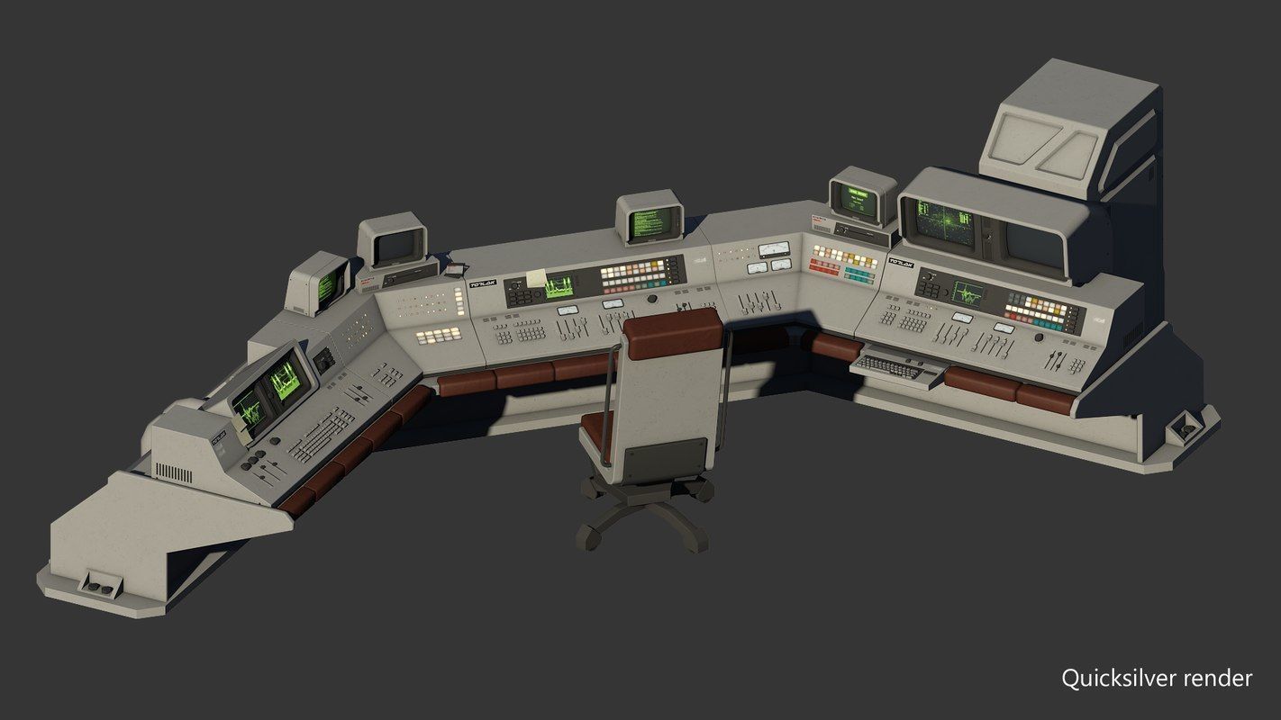Control Desk 4 Low-poly 3D model_2