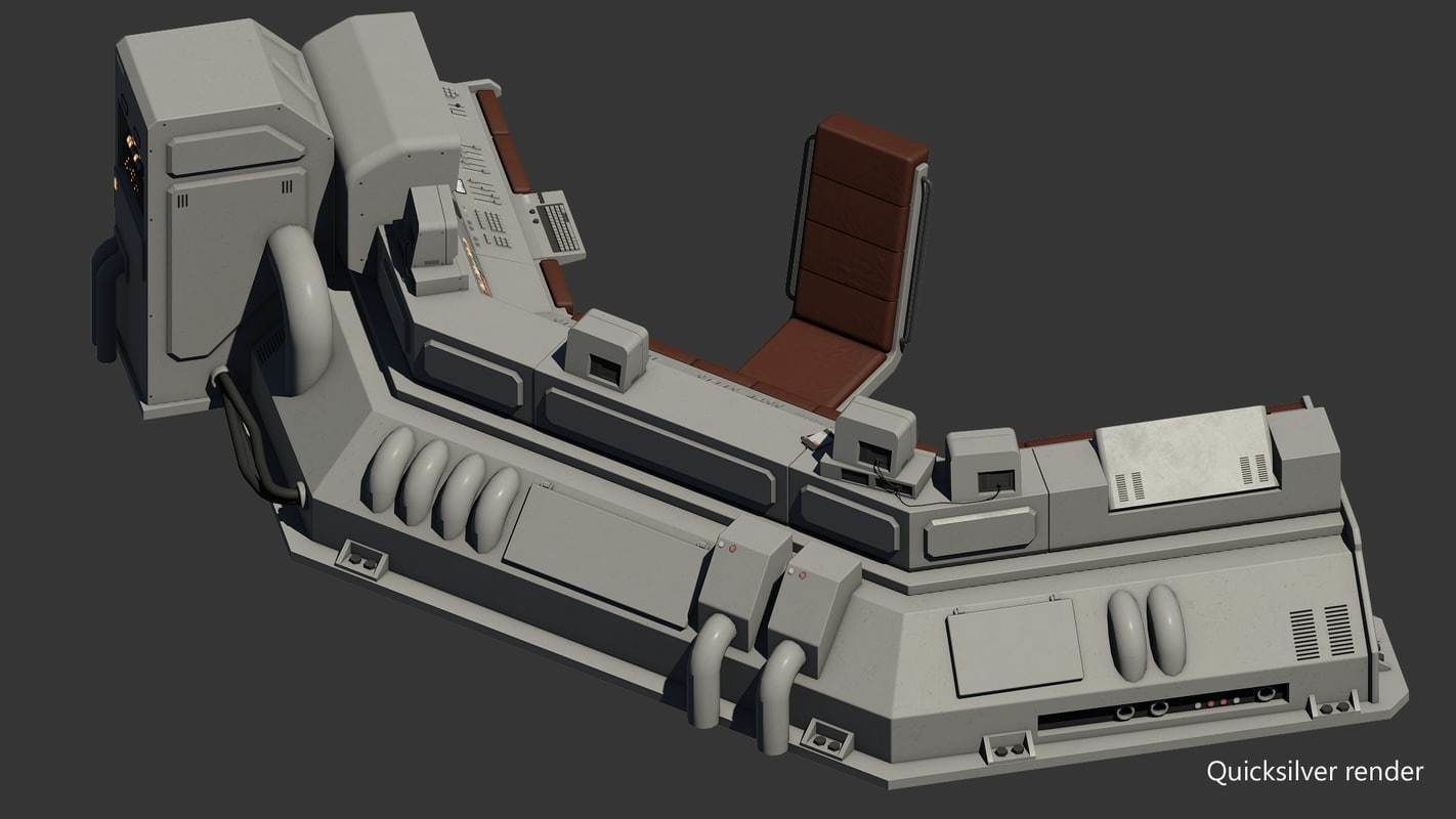 Control Desk 4 Low-poly 3D model_5