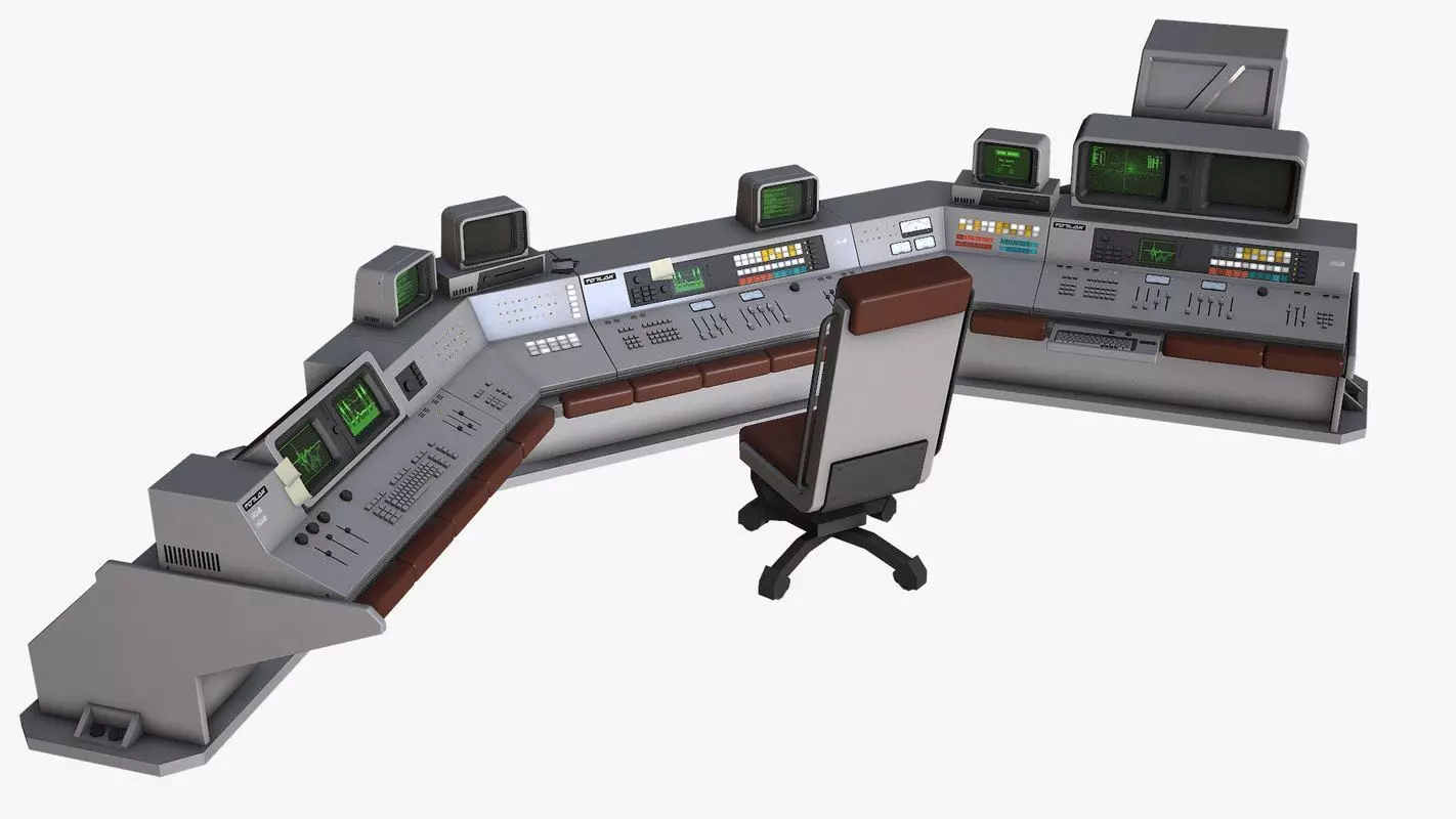 Control Desk 4 Low-poly 3D model_0