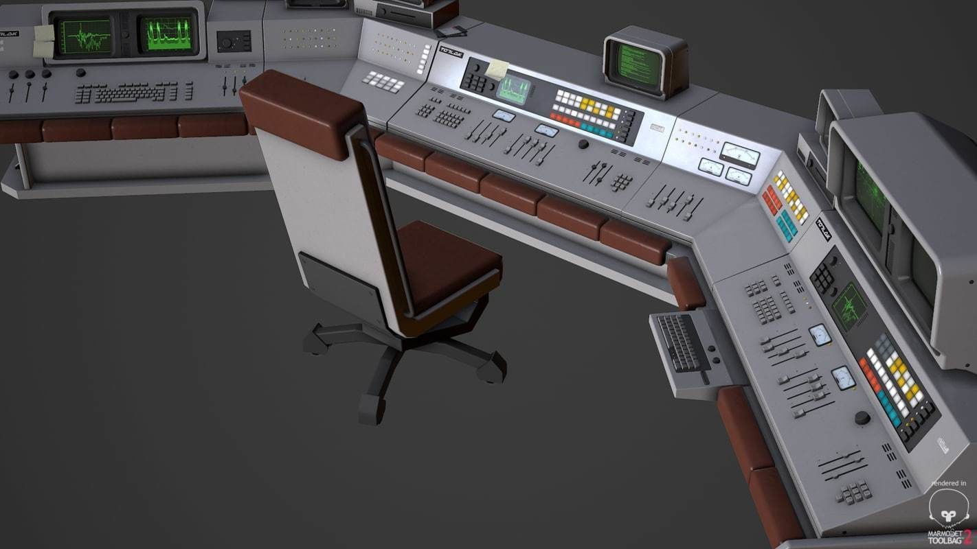 Control Desk 4 Low-poly 3D model_11