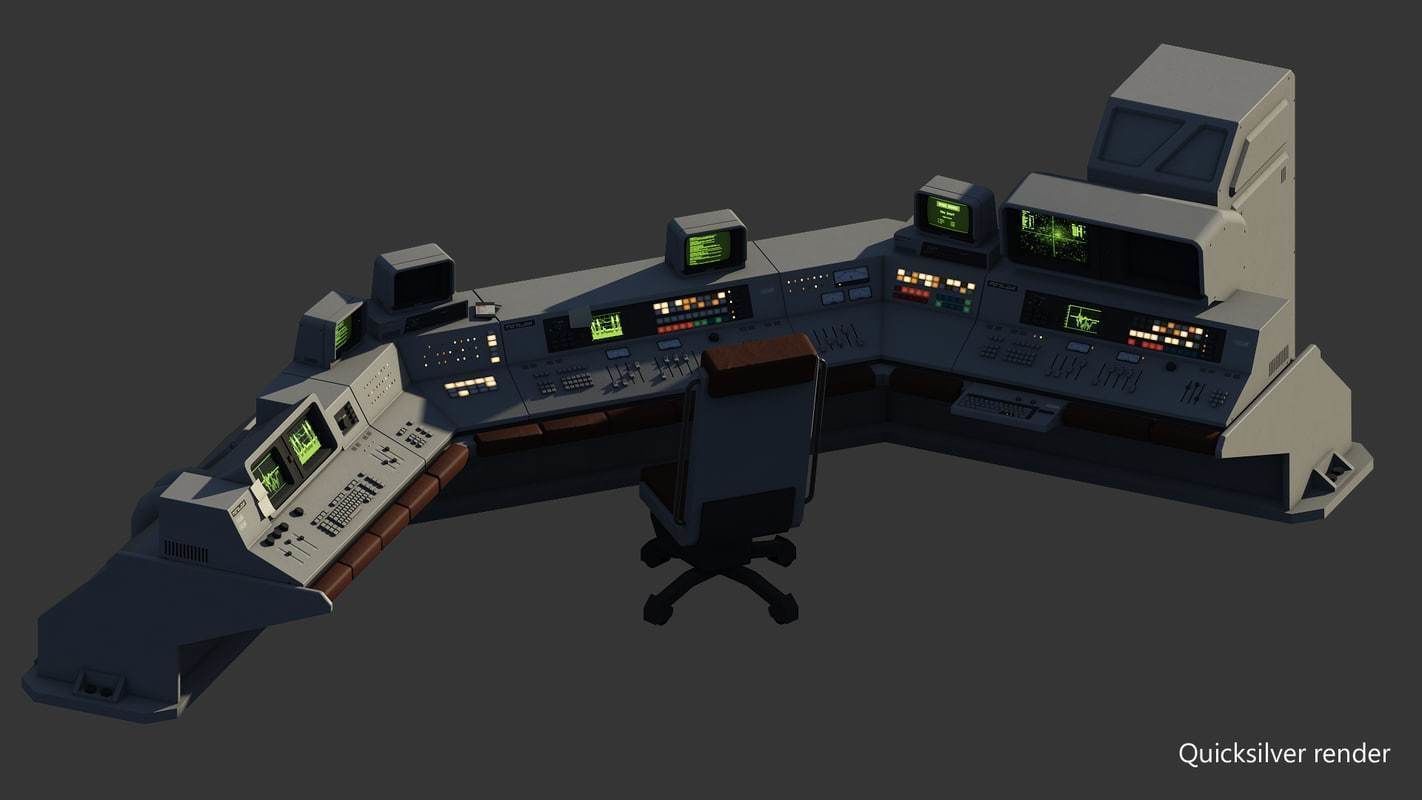 Control Desk 4 Low-poly 3D model_3