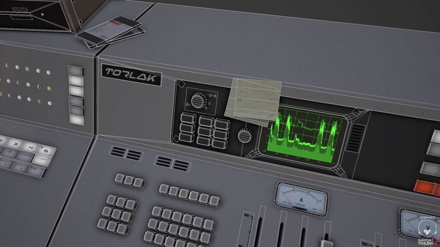 Control Desk 4 Low-poly 3D model_39