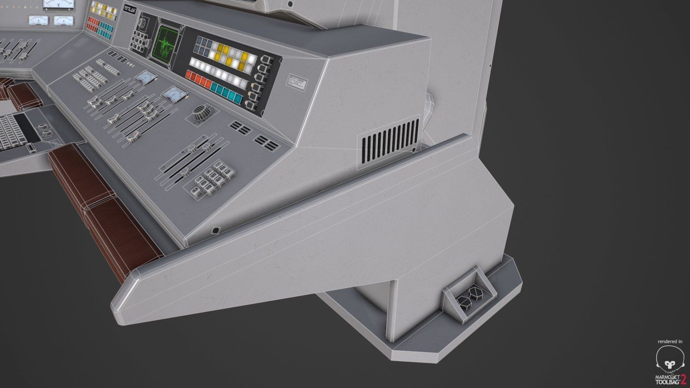 Control Desk 4 Low-poly 3D model_42